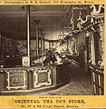 Interior view of the Oriental Tea Company store of Boston, 1800s