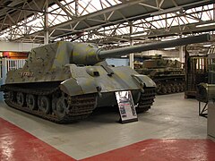 British-captured German Jagdtiger in The Tank Museum, the UK