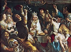 Jacob Jordaens, Le roi boit, XVIIe siècle.