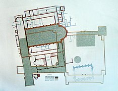 Plan des palais princier et de la basilique.