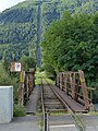 Panoramica del tracciato visto dal ponte sull'Adige nei pressi della stazione di Lasa