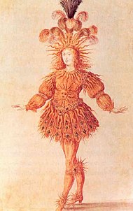 Louis XIV of France depicted as the Sun King. Louis XIV habille en soleil.jpg