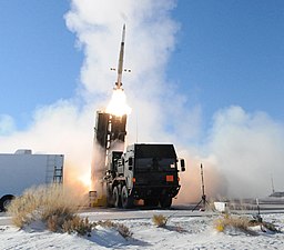 Robot avfyrad från det landbaserade luftvärnssystemet Medium Extended Air Defense System.