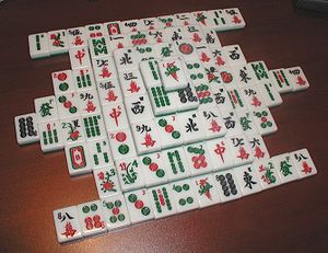A Shanghai solitaire using Mah Jong tiles, set...