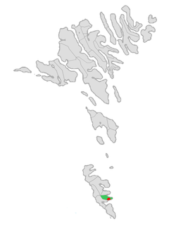 波切里市镇在法罗群岛的位置（绿色和红色部分）