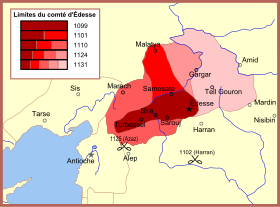 A map showing five phases of the expansion of the county, especially to the north and east