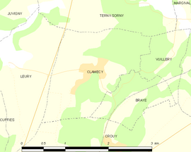Mapa obce Clamecy
