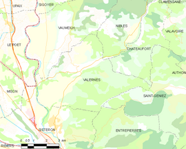 Mapa obce Valernes