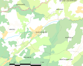 Mapa obce Villevocance