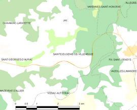 Mapa obce Sainte-Eugénie-de-Villeneuve