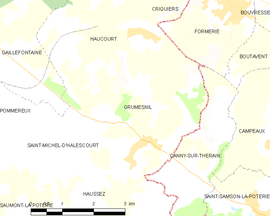 Mapa obce Grumesnil