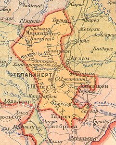 НКАО на карте Азербайджанской ССР из Атласа СССР, 1928 г.