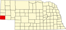 map of Nebraska highlighting Kimball County