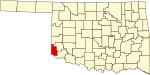 State map highlighting Harmon County