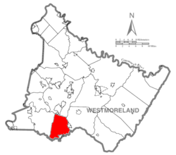 موقعیت شهرک هانتینگدون شرقی، شهرستان وستمورلند، پنسیلوانیا در نقشه