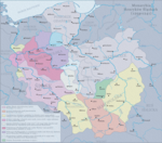 Lengyelország a 13. század elején, a Mazóviai Fejedelemség és Litvánia közötti határral