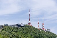 稲佐山公園から望む山頂駅