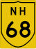 National Highway 68 marker