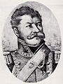 Portrait en buste d'un officier de l'armée napoléonienne en uniforme, portant moustache.