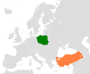 Location map for Poland and Turkey.