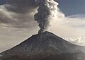 Actividad del Popocatépetl en diciembre del 2001.