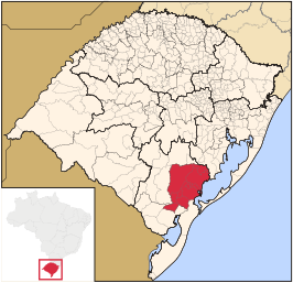 Ligging van de Braziliaanse microregio Pelotas in Rio Grande do Sul