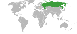 Карта с указанием местоположения России и Словакии