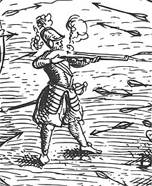 Défoaite d'chés Iroquois à ch' Lac Champlain, dins Voyages d' Champlain (1613).