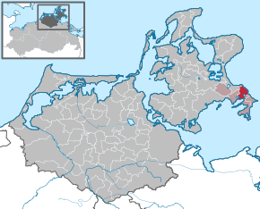 Poziția Sellin pe harta districtului Vorpommern-Rügen