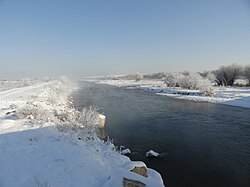 Река Талас през зимата