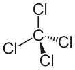 Structural formula of carbon tetrachloride