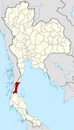 แผนที่ประเทศไทย จังหวัดชุมพรเน้นสีแดง