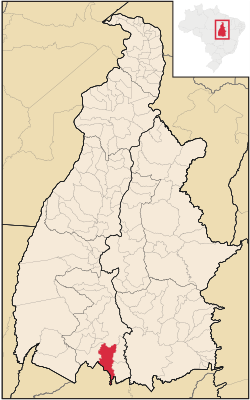 Localização de Jaú do Tocantins no Tocantins