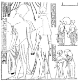 Эхнатон и его мать Тия, Бакетатон стоит возле Тии