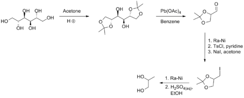 (s) -Пропандиол из D-Mannitol.png