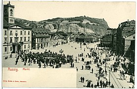 Pohlednice z roku 1903 směrem k Mariánské skále