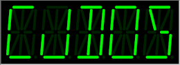CJDOS (green fourteen-segment display)