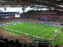 The 2015 AFC Asian Cup final (pictured) was held at Stadium Australia, along with six other matches during the tournament. 2015 Asian Cup Final.jpg