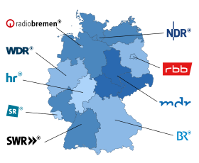 ARD member broadcaster map ARD Karte.svg