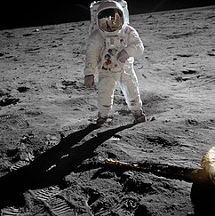 Buzz Aldrin on the surface of the Moon during Apollo 11 Aldrin Apollo 11 original.jpg