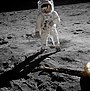 Баз Олдрин током прве шетње по површини Месеца, мисија Аполо 11