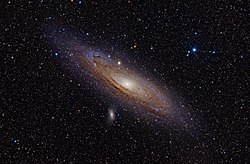 Die Andromeda-sterrestelsel, ook bekend as Messier 31.