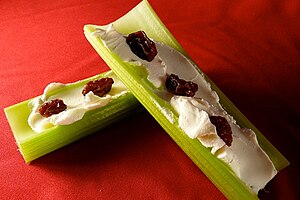 Ants on a log (cream cheese variation) - snack...