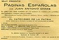 Anuncio publicitario sobre la obra de Juan Antonio Dimas, «Páginas Españolas.»