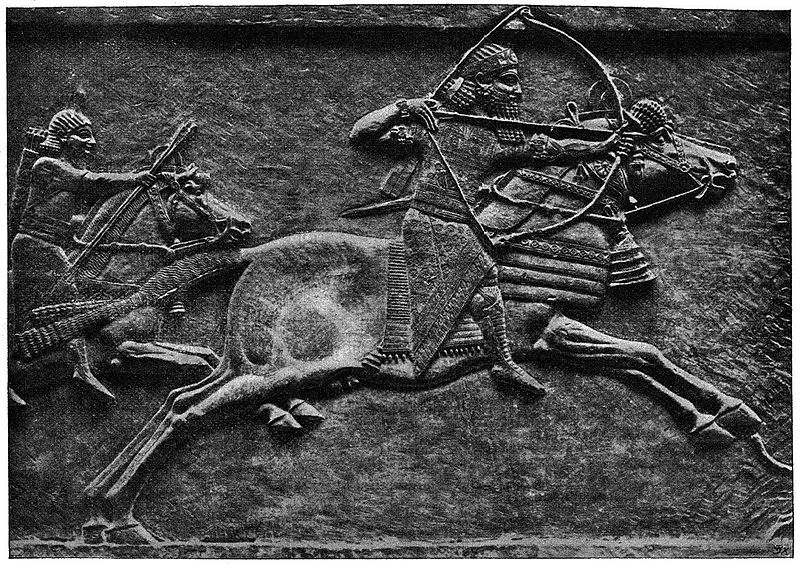 Bassorilievo dal palazzo nord di Ninive (640 a.C. ca.), raffigurante Assurbanipal a caccia (British Museum, Londra)