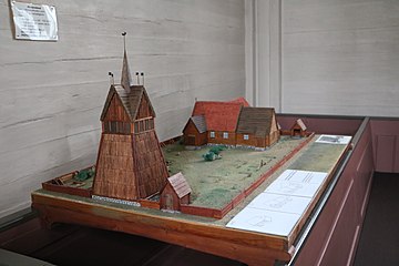 Miniatyrmodell av gamla kyrkan