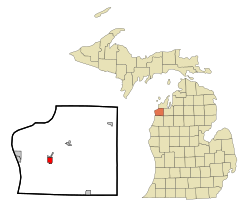 Location of Benzonia, Michigan