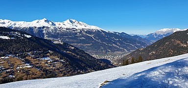 Blick von Capfeders nach Chur und ins Bündner Rheintal