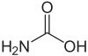 Structural formula of carbamic acid