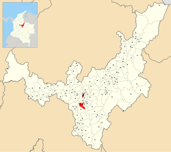 Location o the municipality an toun o Jenesano in the Boyacá Depairtment o Colombie.